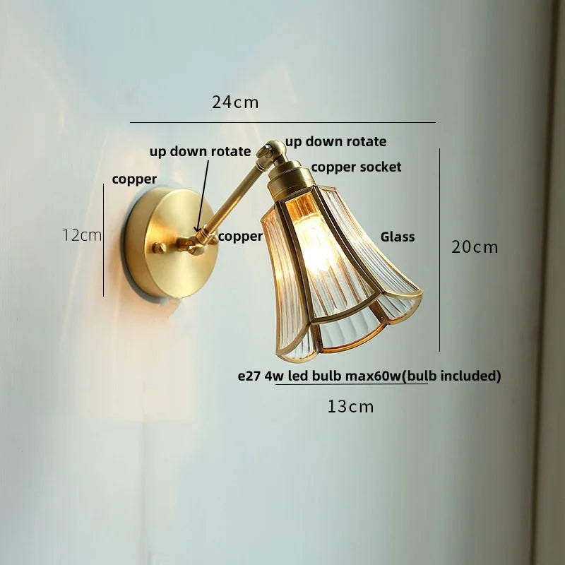 DecorBites™ LED Glass Wall Light Fixture Up Down Rotate Modern Living Room Bar