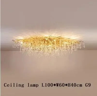 DecorBites™ Crystal LED Living Room Chandelier, Modern Luxury Water Drop Pendant Lamp