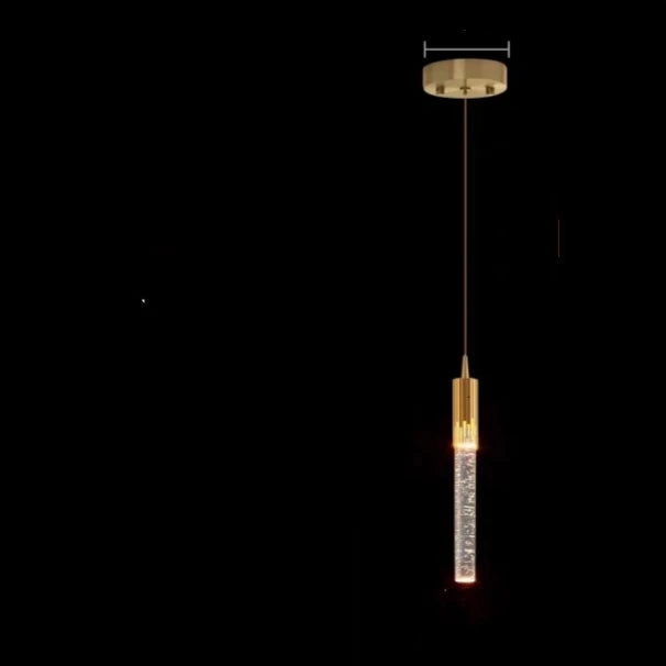 DecorBites™ Crystal LED Pendant Light: Modern Hanging Bar Lamp for Bedroom, Living Room, & Home Decor