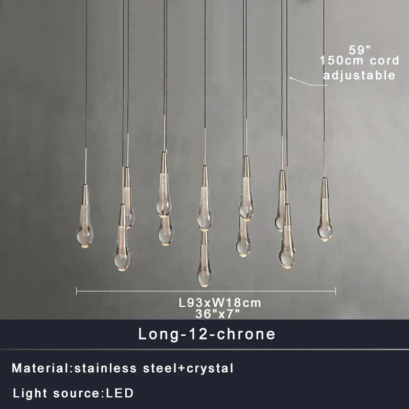 DecorBites™ Crystal Ceiling Pendant Lights for Dining Room, Luxury Designer Foyer Decor Lighting