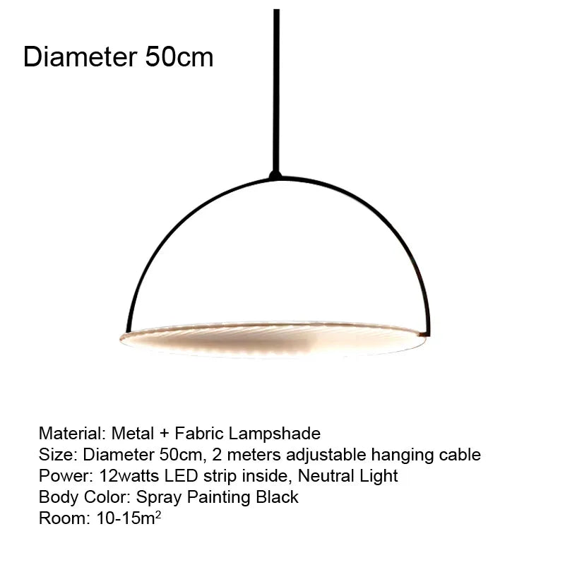 DecorBites™ Kepler Fabric Pendant Lamp - Bar Loft Dining Table Light