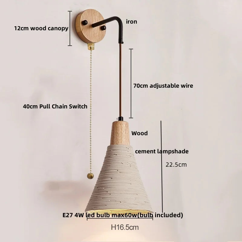 DecorBites™ LED Wall Light Fixture with Pull Chain Switch - Modern Nordic Design