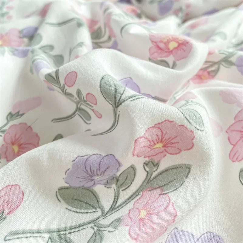 DecorBites™ Cozy Pattern Printed 4Pcs Single Bedding Set - Soft Cotton Fabric
