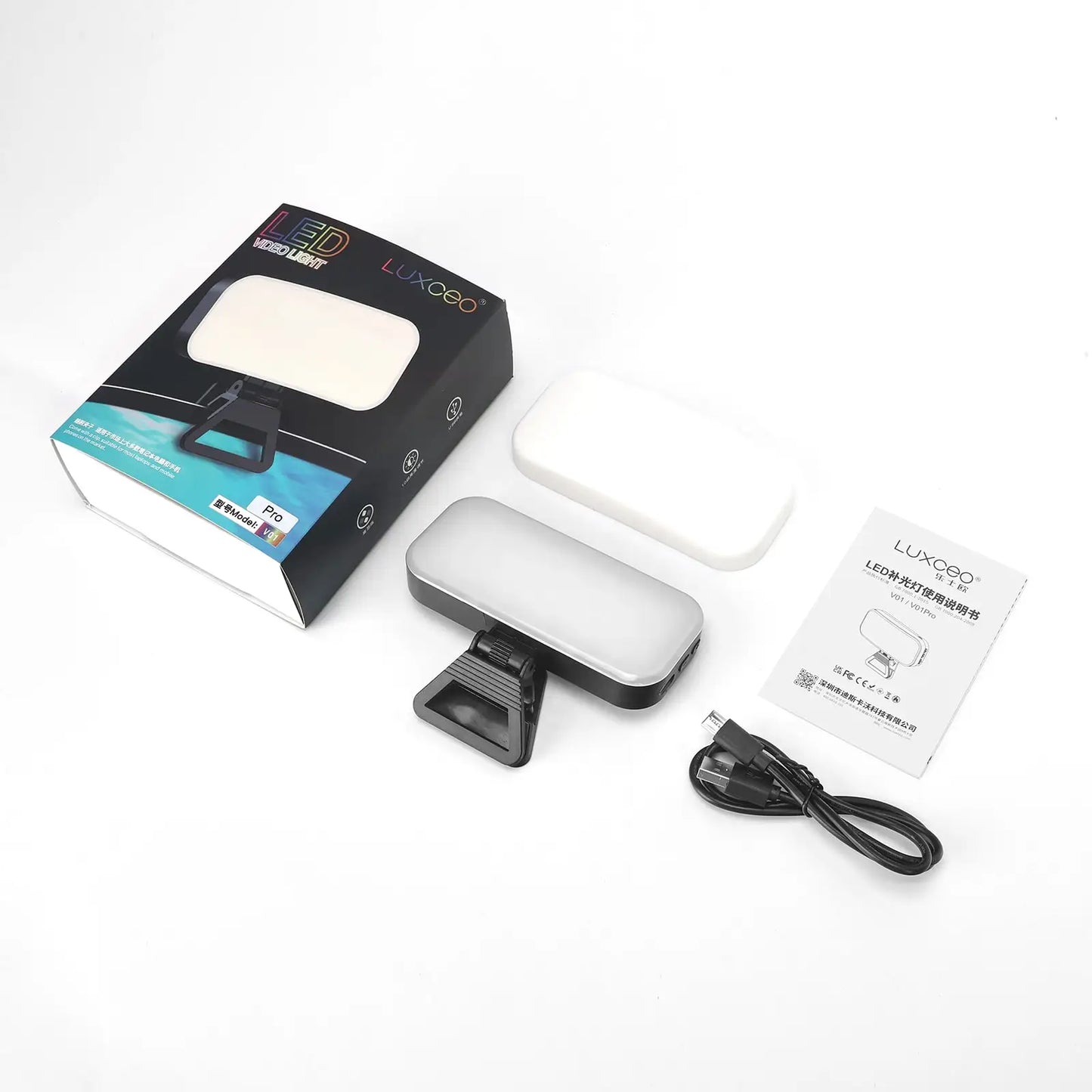 DecorBites™ LED Video Light: LUXCEO V01 Pro, 3000K-6000K, for Laptop, Conference, Live Broadcast