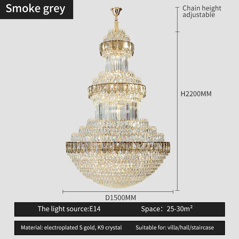 DecorBites™ Crystal Chandelier: Luxury Lighting for Villa, Hotel, Office & Exhibitions