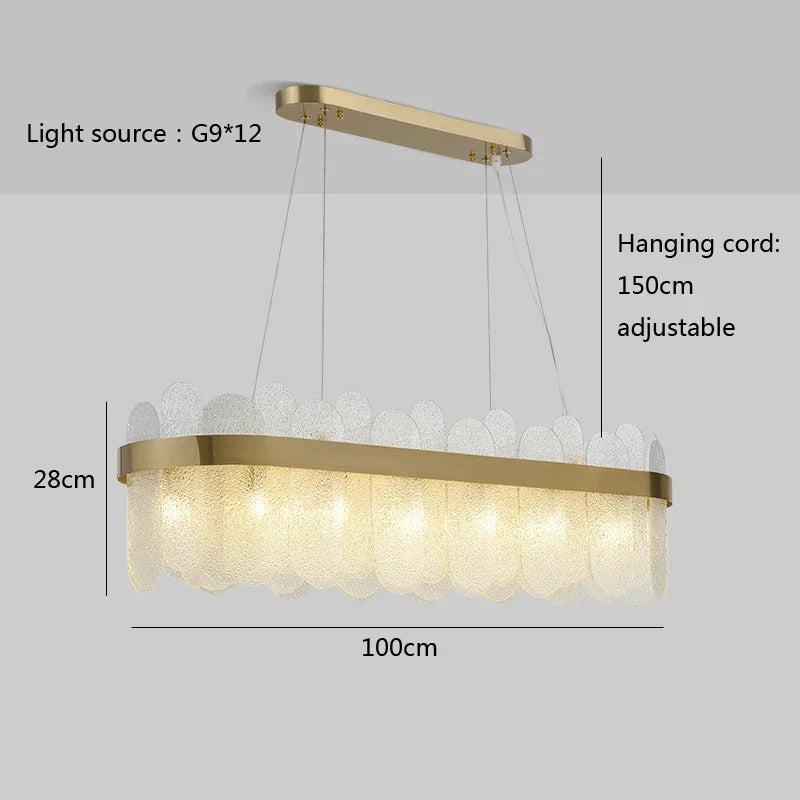 DecorBites™ Glass Chandelier for Ceiling: Elegant Lighting Solution for Dining Table