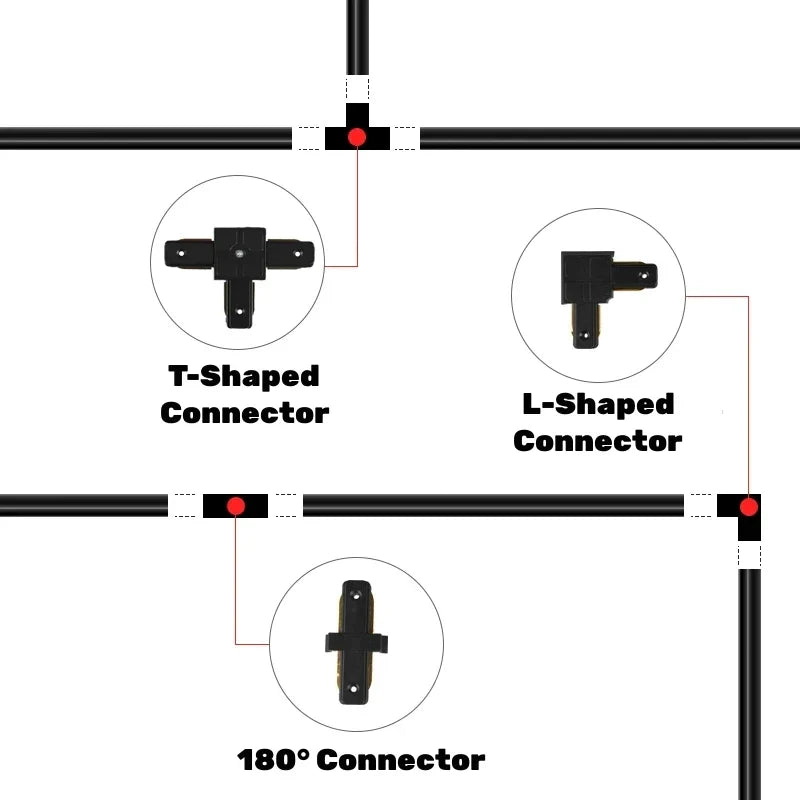 DecorBites™ Aluminum Track Rail LED Ceiling Spotlight Linear Track Lighting System.