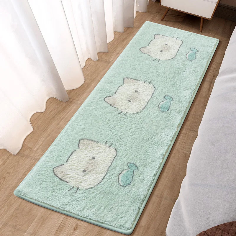DecorBites™ Lovely Rabbit Pink Bedside Rug for Girls Children Bed Room