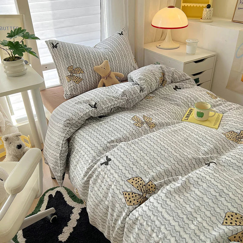 DecorBites™ Cartoon Printed Bedding Sets: Super-Soft, Skin Friendly, Summer Bed Sheet, Duvet Cover, Pillowcases