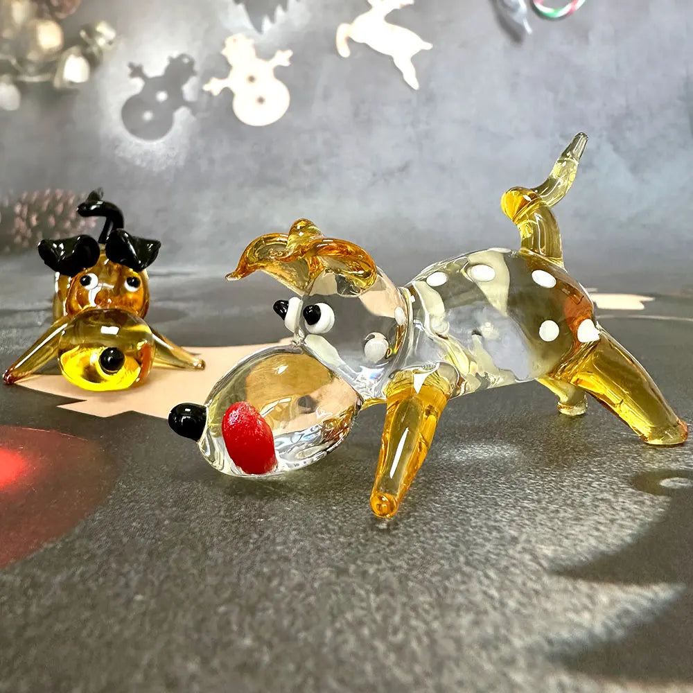 DecorBites™ Crystal Cartoon Puppy Figurine Table Decor - Girl's Favorite Xmas Gift