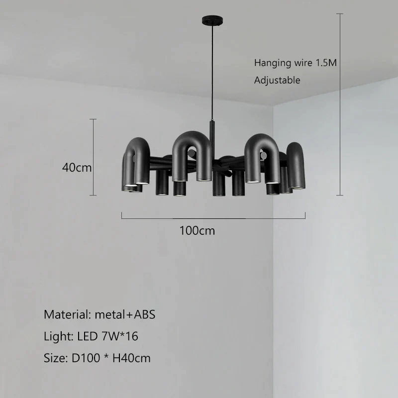 DecorBites™ LED Macaron Pendant Chandelier - Modern U Shape Hanging Lamp