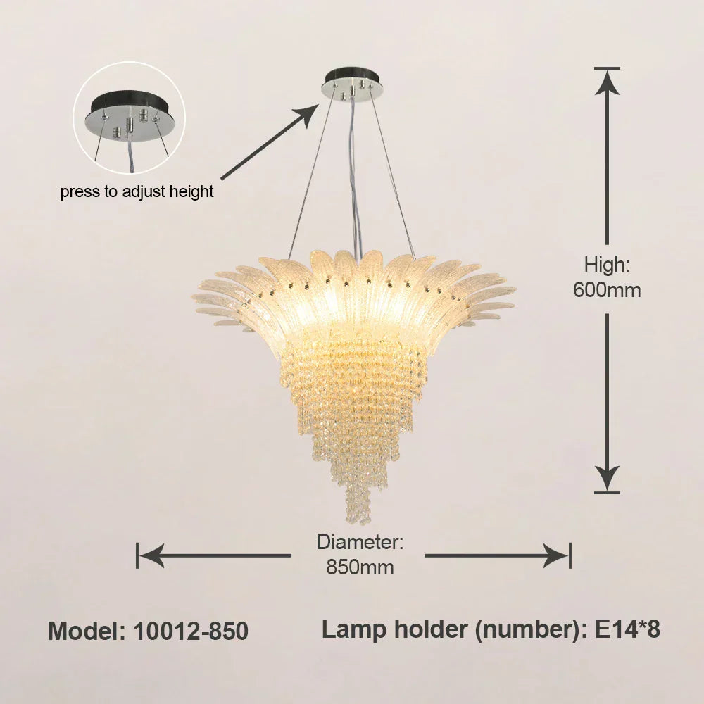 DecorBites™ Glazed Gold LED Chandelier for Living Room Clubhouse Villa