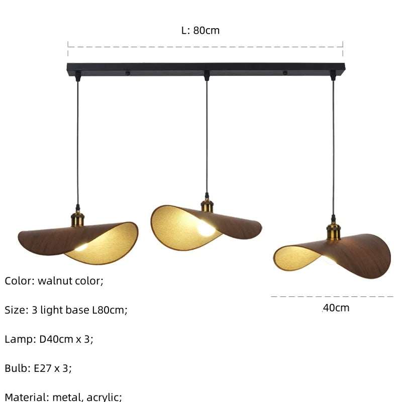 DecorBites™ Hat Pendant Light: Retro Minimalist E27 LED Hanging Lamp for Dining Room