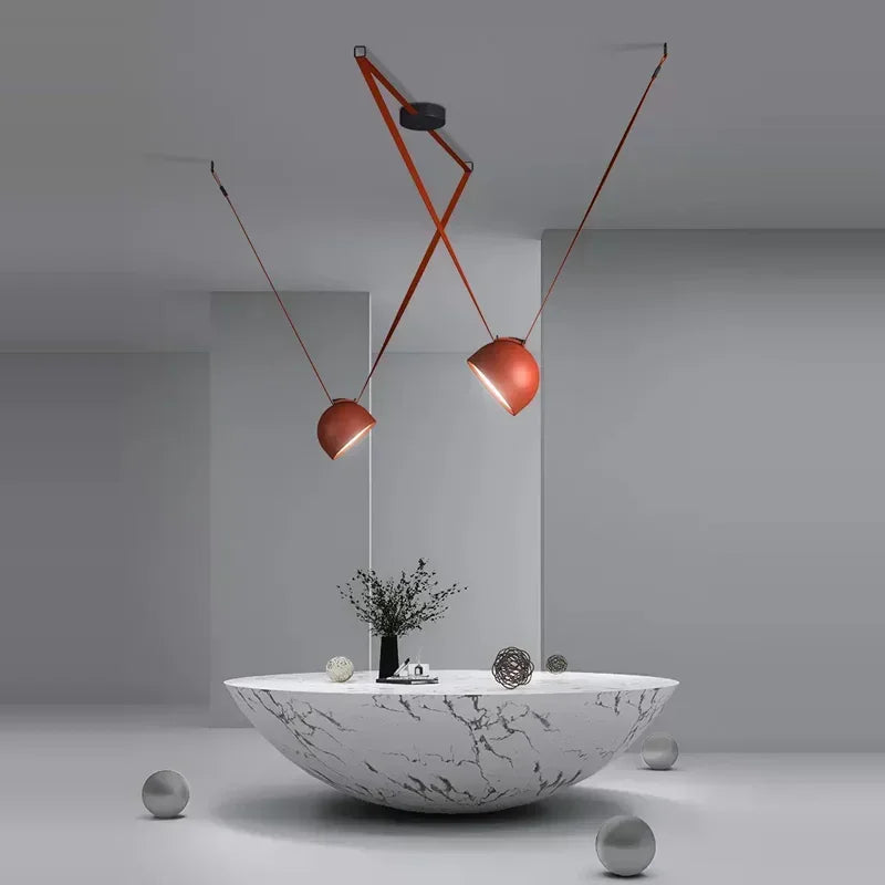 DecorBites™ Art Deco Cross Belt Black Orange Lustre Hanging Lamp for Living Room