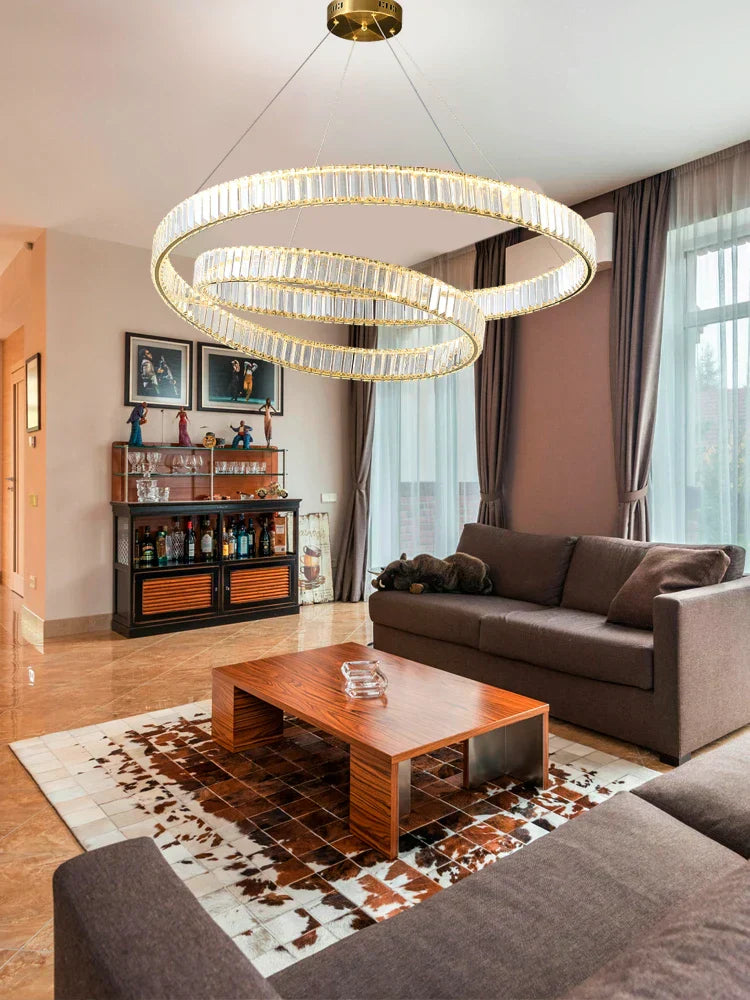 DecorBites™ Crystal LED Pendant Light Chandelier for Bedroom Living Room - Adjustable Ceiling Lamp