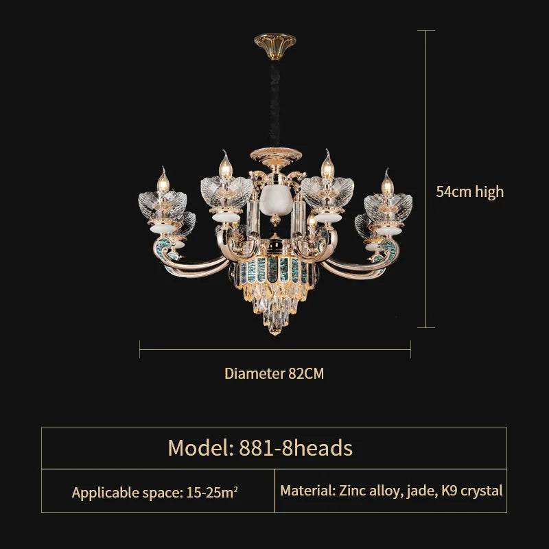 DecorBites™ Crystal Candle Chandelier: Modern European Living Room Lighting