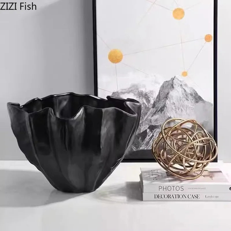 DecorBites™ Black Resin Bud Vase Modern Room Decor Flowers Arrangement Desk Vase