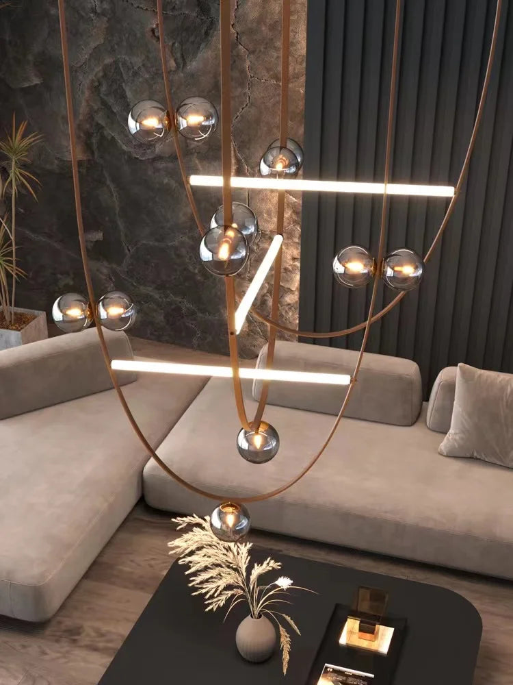 DecorBites™ Leather Chandeliers 2023 LED Minimalist Home Decor Lighting for Living Room