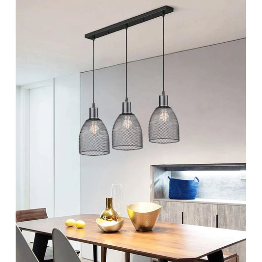 DecorBites™ Cage Bell Pendant Light for Retro Living Room Kitchen Vintage Ceiling Lamp