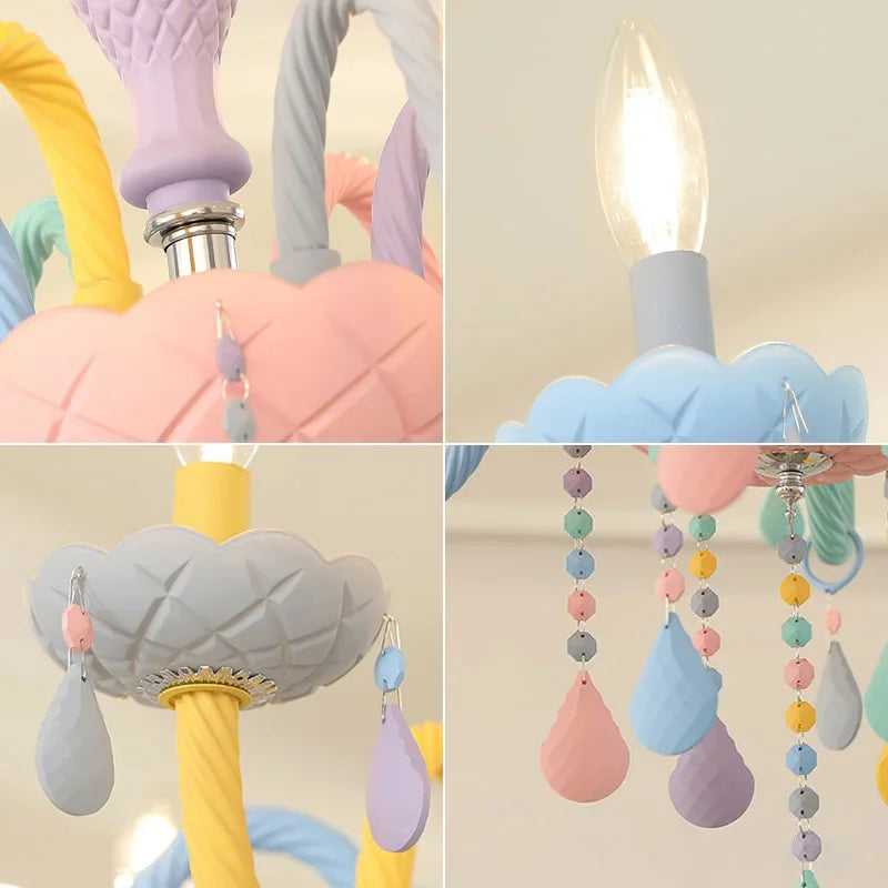 DecorBites™ Crystal Luxury Candle Chandelier Vanity Pendant Light for Living Dining Bedroom