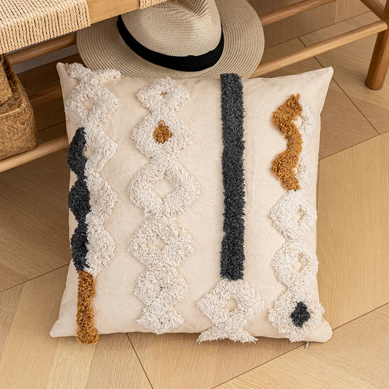 DecorBites™ Bohemian Beige Cushion Cover for Home Decor Sofa Bed 30x50cm/45x45cm