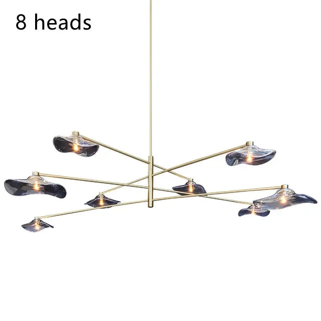 DecorBites™ Lotus Leaf Glass Ceiling Chandelier for Bedroom Living Room Hall Lighting