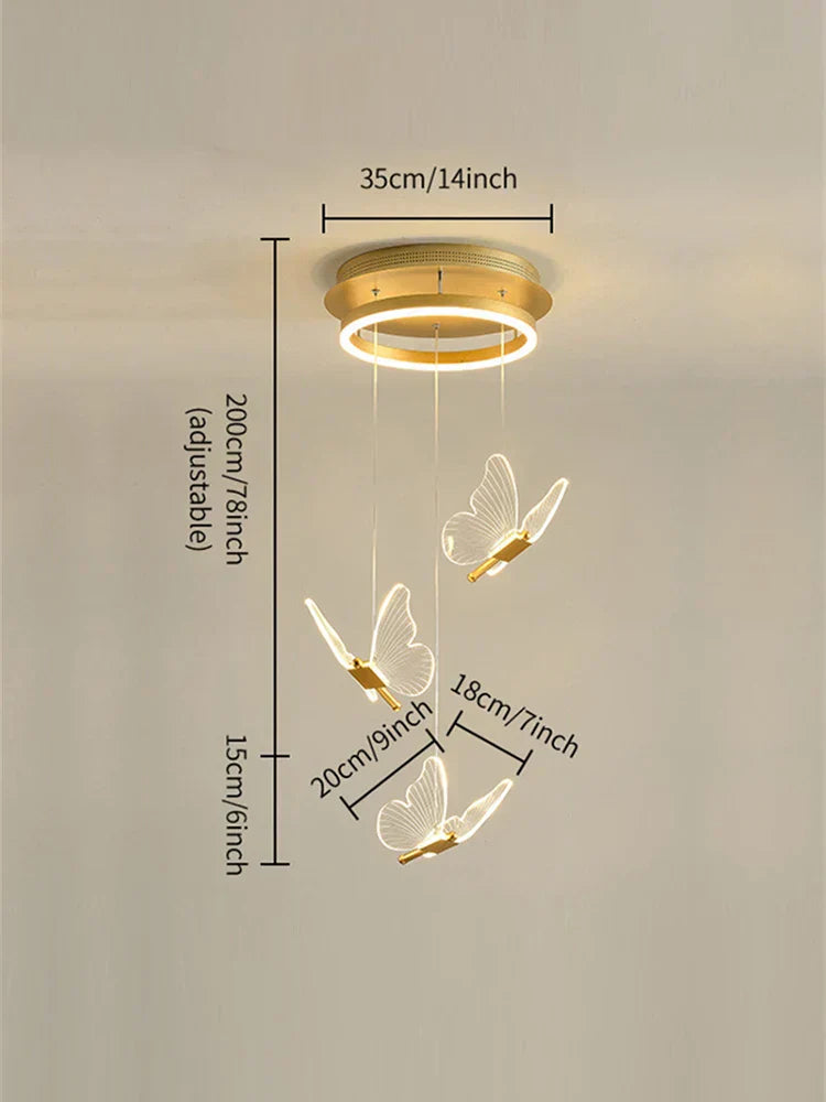 DecorBites™ Butterfly LED Chandelier: Modern Acrylic Pendant Lighting for Home Decoration