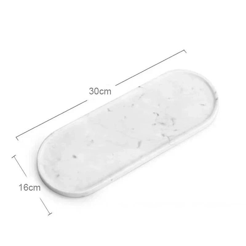 DecorBites™ Calacatta Marble Vanity Tray for Perfume Candles Jewelry Luxury Home Decor