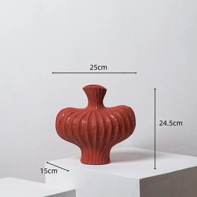 DecorBites™ Fringe Heterophore Vase - Handcrafted Porcelain Floral Arrangement Ornament