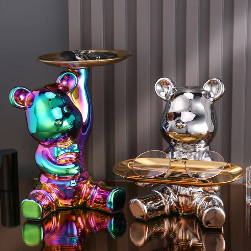DecorBites™ Bear Ornaments Key Trays Cosmetic Boxes Cartoon Figurines Desktop Decorations