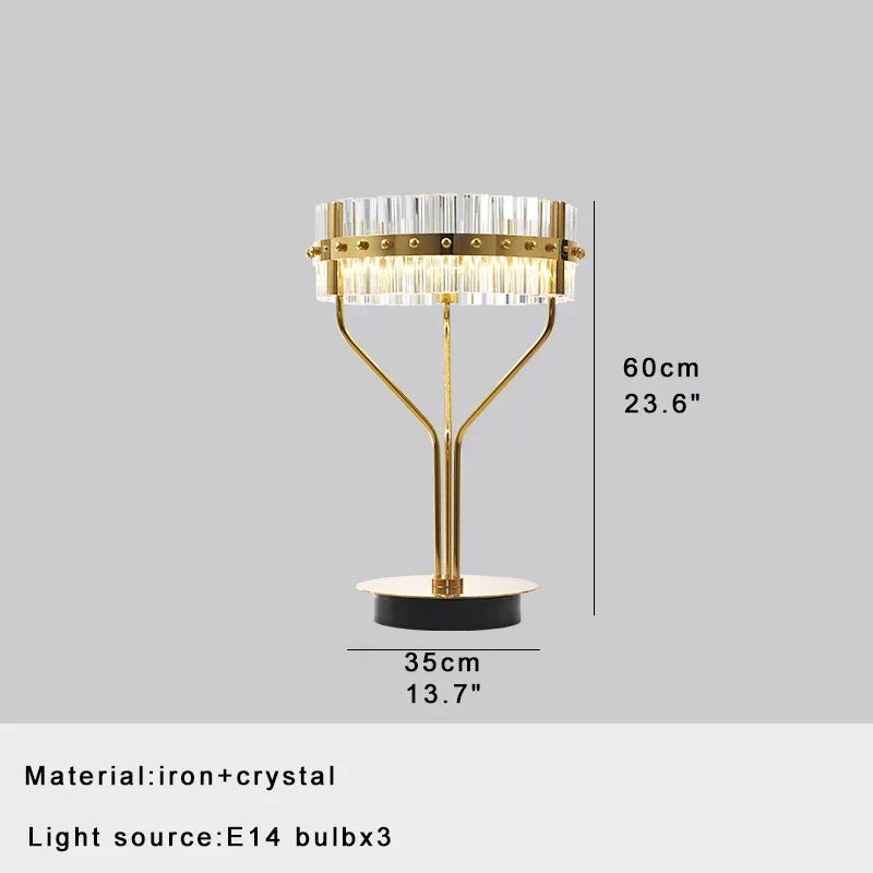 DecorBites™ Crystal Bar Table Lamp Luxury Dimmable 2700K Desk Light Elegant Home Decor