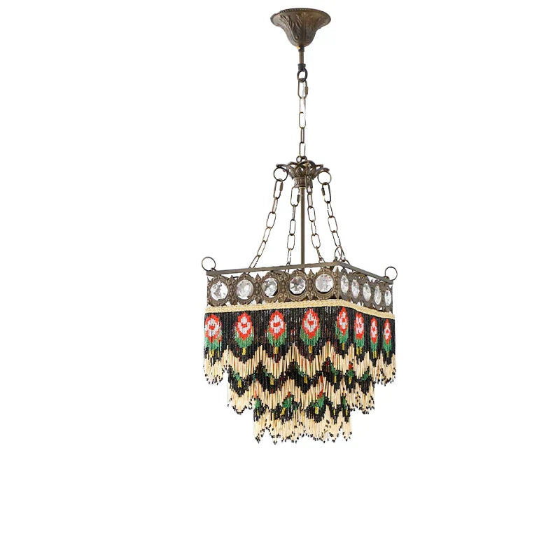 DecorBites™ Black Rose Tassel Pendant Lights, Classic Retro Lustres for Living Room