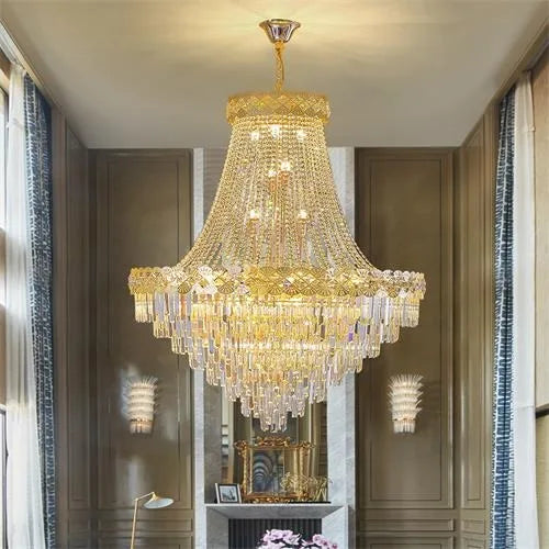 DecorBites™ Crystal Chandelier for Duplex & Villa Living Rooms