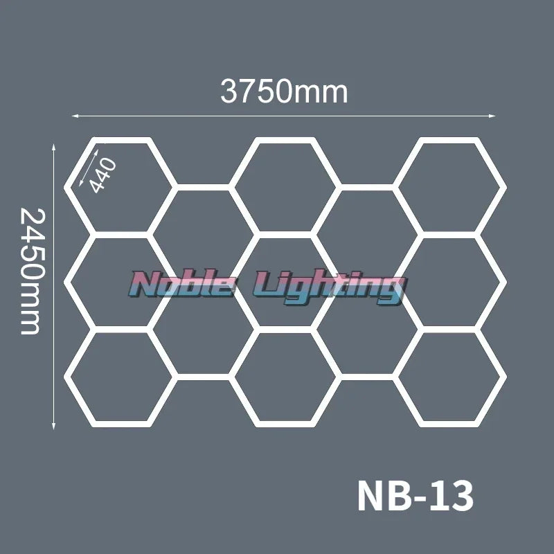 DecorBites™ Geometric LED Lights for Exhibition Car Detailing Garage Workshop - Polygonal Snowflake Theme