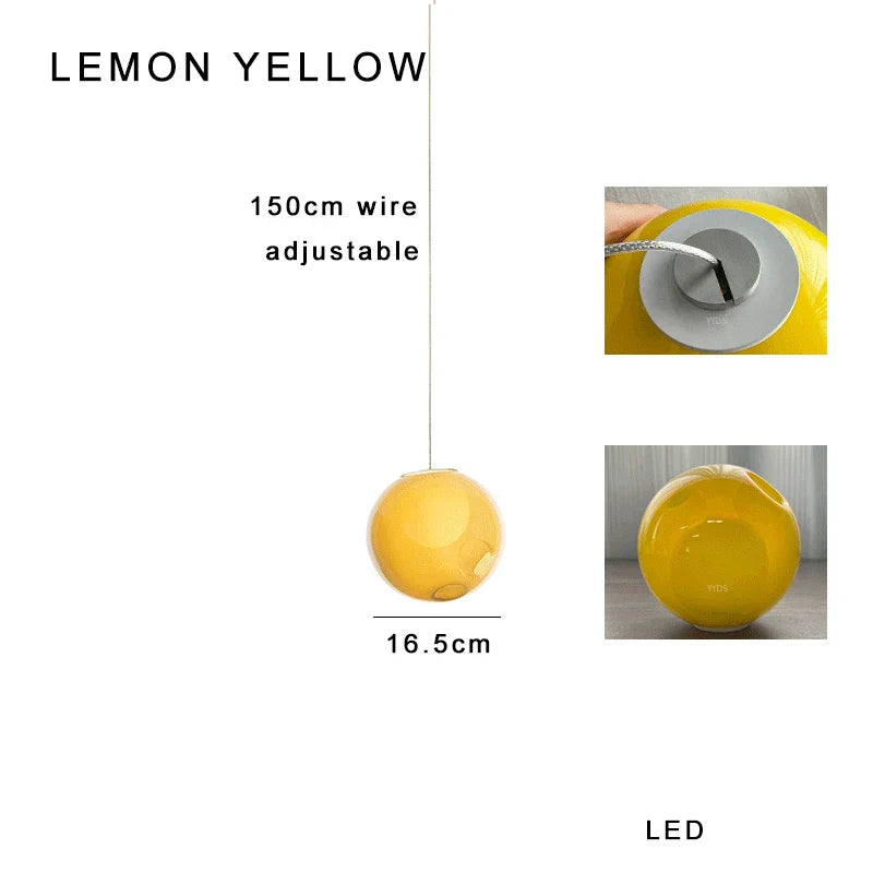 DecorBites™ Colorful Balls Chandelier: Modern Dimmable Rectangle Dining Room & Bedside Hanging Lamp
