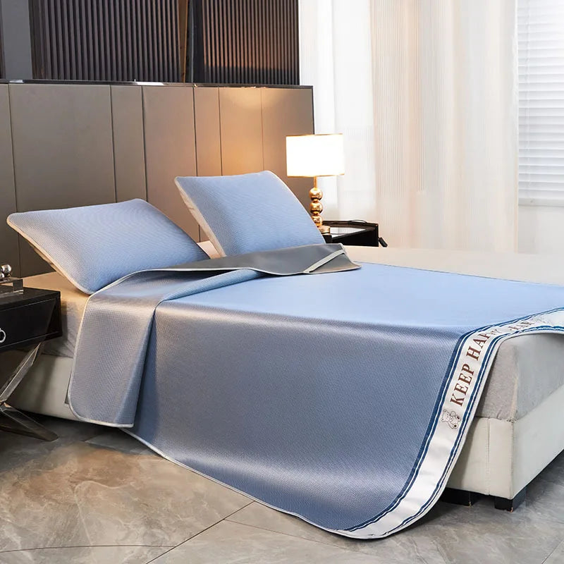 DecorBites™ 1800D Cooling Fibres Bed Mat & Pillowcases Set for Summer Nights