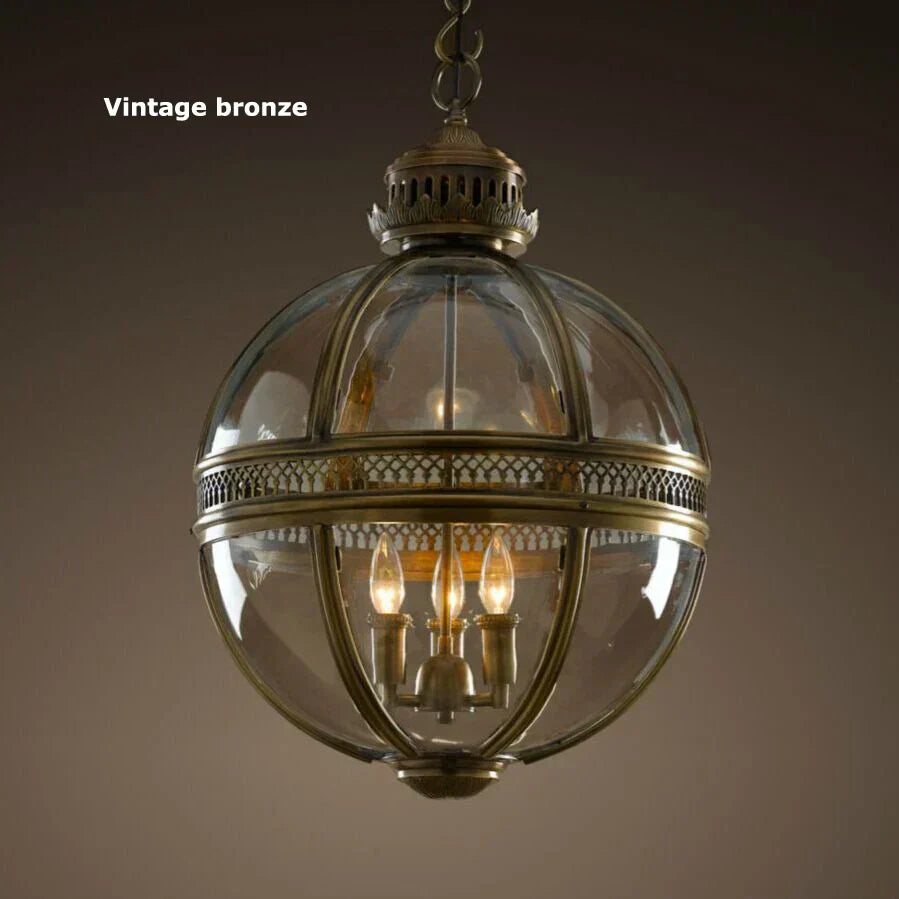 DecorBites™ Bronze Black Glass Globe Chandelier for Foyer