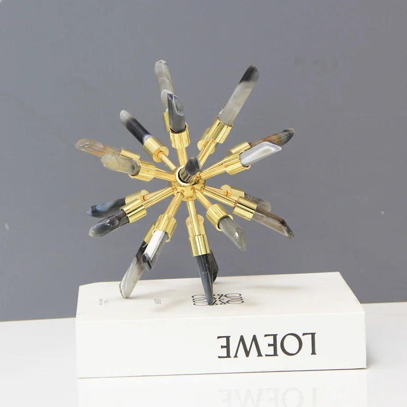 DecorBites™ Crystal Metal Sea Urchin Figurine Home Decor Ornament