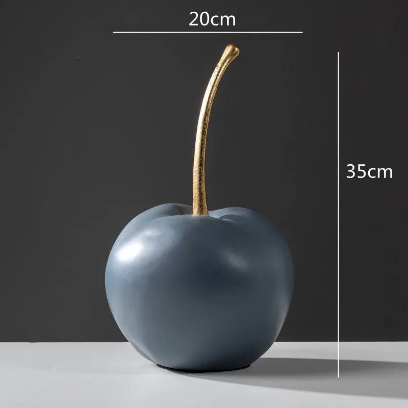 DecorBites™ Blue Resin Apple Ornaments - Lucky Fruit Sculpture for Home Decoration