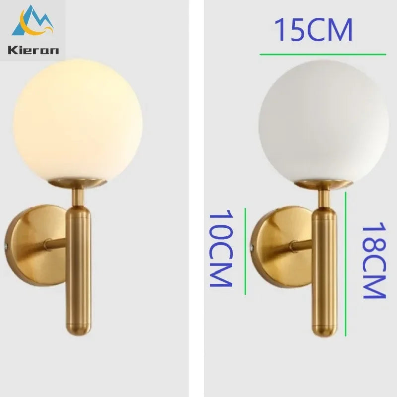 DecorBites™ Glass Ball LED Wall Lamps Bedroom Living Room Bedside Lights