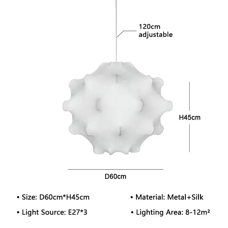 DecorBites™ Elegant Silk Pendant Lamp for Home and Hospitality Lighting