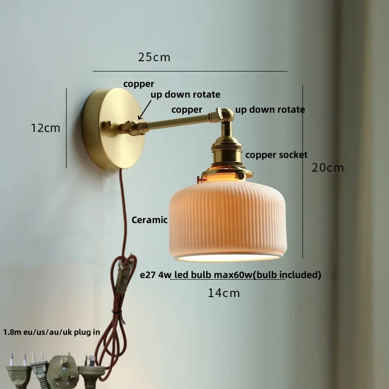 DecorBites™ LED Glass Wall Light Fixture Up Down Rotate Modern Living Room Bar