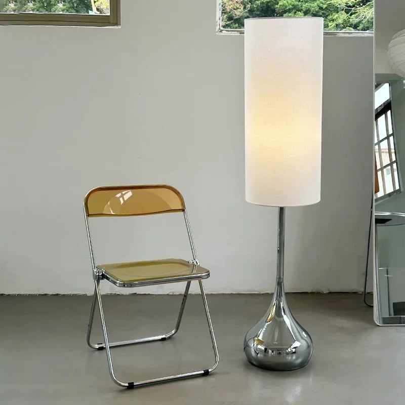 DecorBites™ Cream Fabric Shade LED Floor Lamp | Nordic Minimalist Style for Bedroom & Living Room