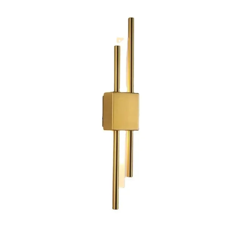 DecorBites™ Gold Tube Wall Sconce Iron Acrylic Modern Bedroom Living Room Lamps