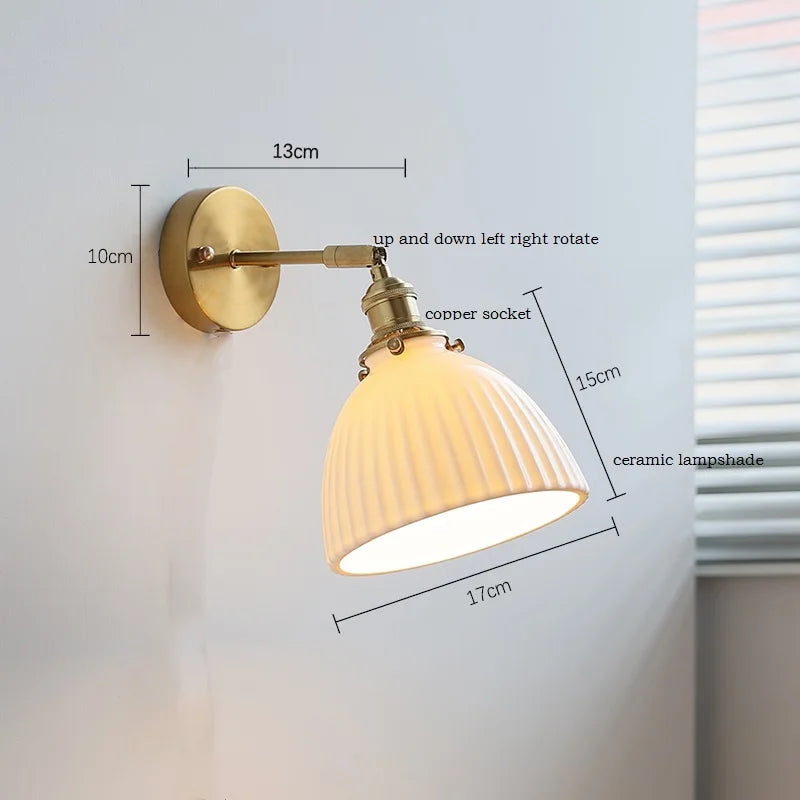 DecorBites™ Ceramic LED Wall Sconce Lamp for Bathroom Bedroom Living Room Mirror Lighting