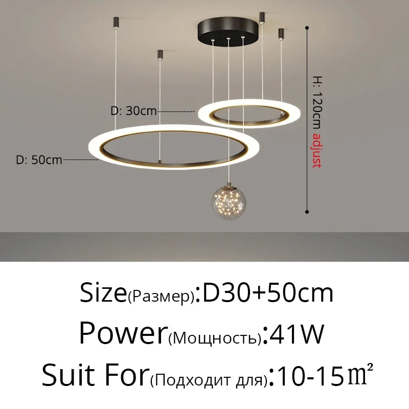 DecorBites™ LED Star Chandelier for Modern Living Room Bedroom Decor