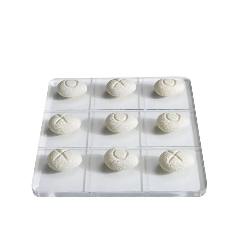 Acrylic Chessboard & Resin Pebble Chess Pieces Set for Home Decor - DecorBites™