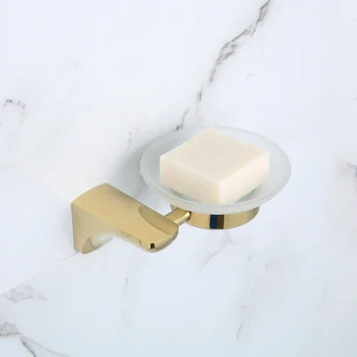 DecorBites™ Gold Bathroom Hardware Set: Towel Rack, Shelf, Paper Holder, Towel Holder, Toilet Brush Holder