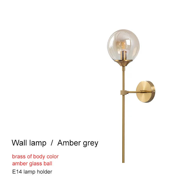 DecorBites™ Brass Glass Ball Chandelier for Modern Living Room Dining Decor