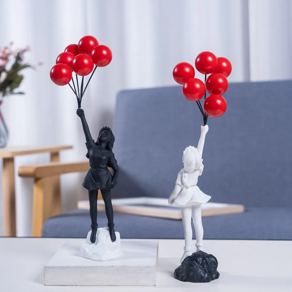 DecorBites™ Banksy Girl Balloon Sculpture Figure for Modern Interior Decor